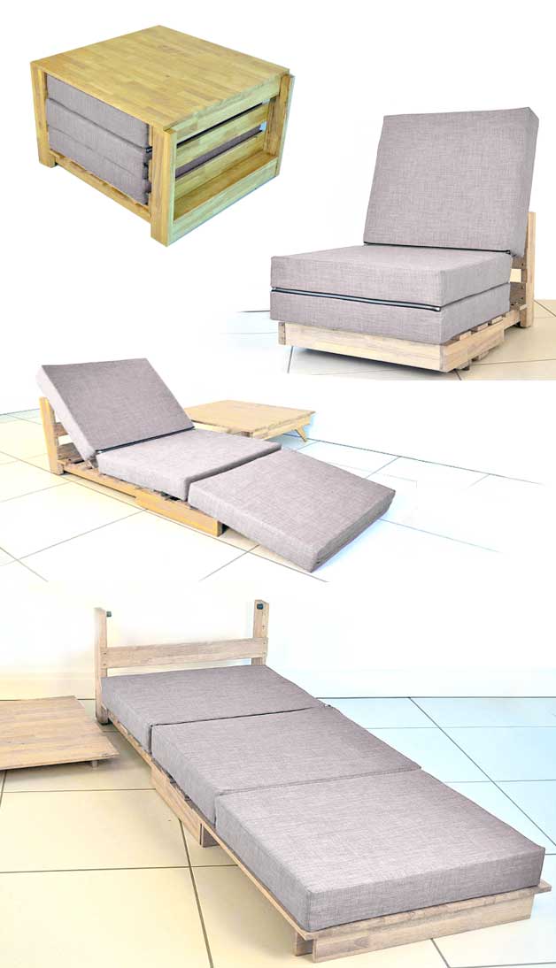 Tiny House Furniture - 9 ideas for Small Homes / Cabins Tiny House Furniture - 9 ideas for Small Homes / Cabins - chair-bed