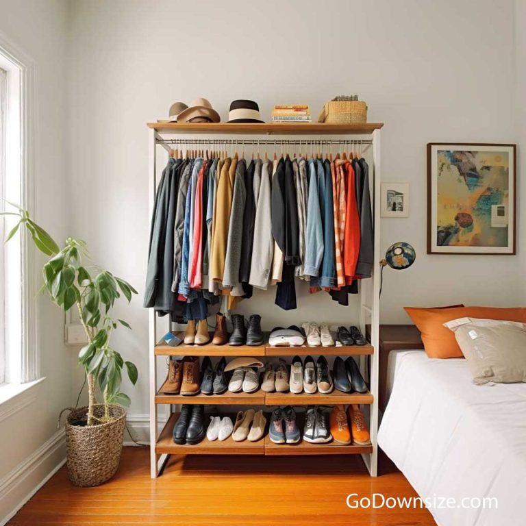 11 Great Storage Ideas For Small Bedroom with No Closet | GoDownsize