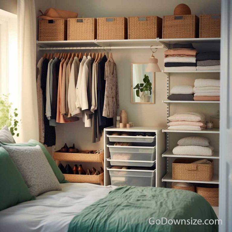 11 Great Storage Ideas For Small Bedroom with No Closet | GoDownsize