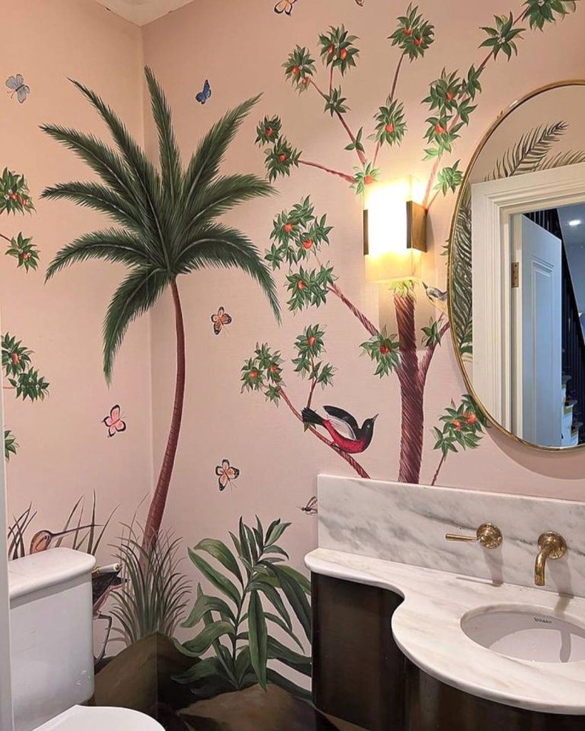 Small Bathrooms With Wallpaper: 30 Beautiful Ideas | GoDownsize