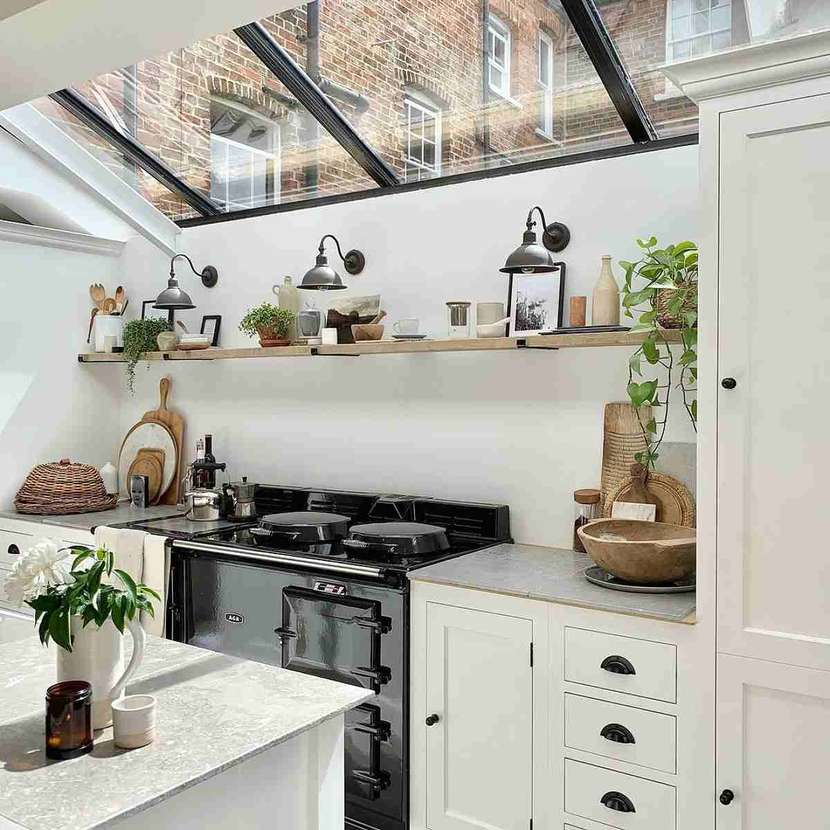 kitchen under window ceiling