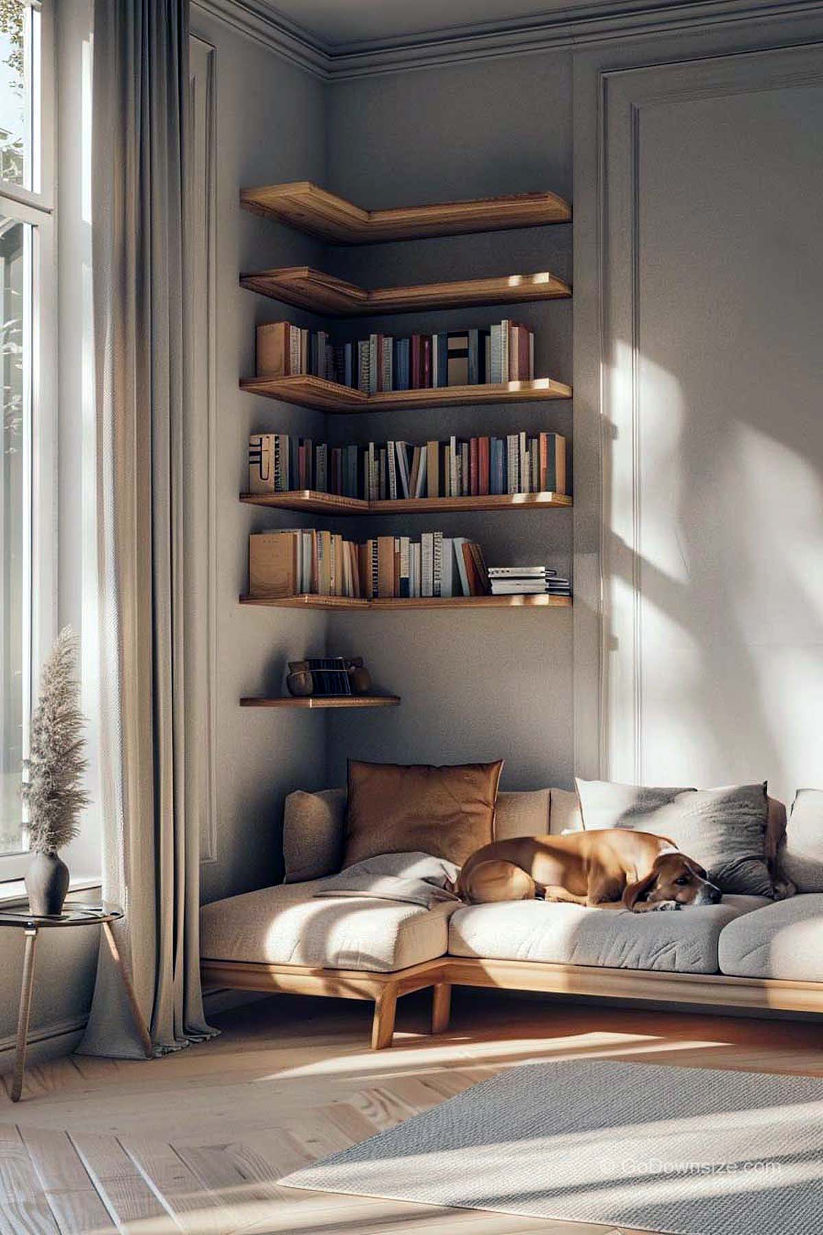 L shaped floating shelves