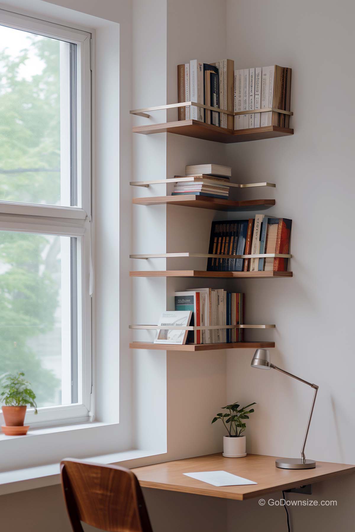 Z shaped bookshelves