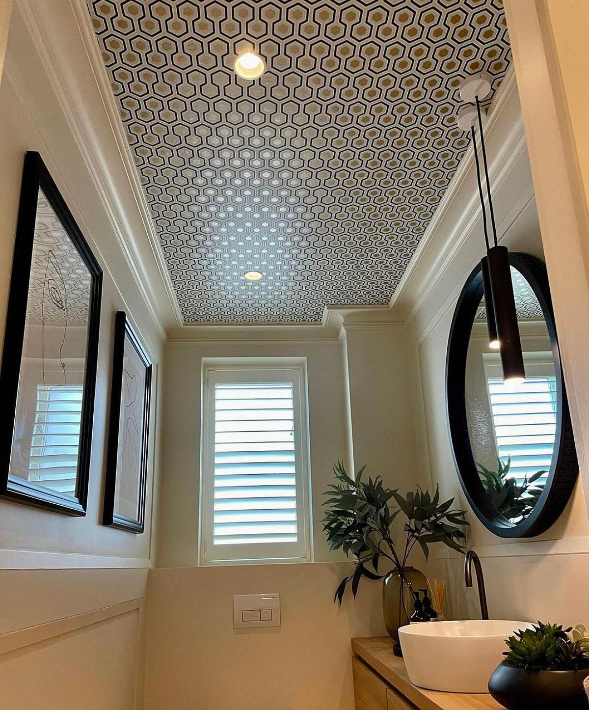 bathroom ceiling wallpaper