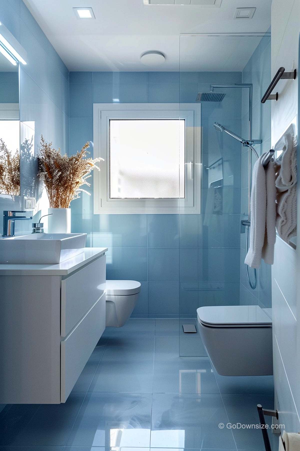 blue bathroom tiles