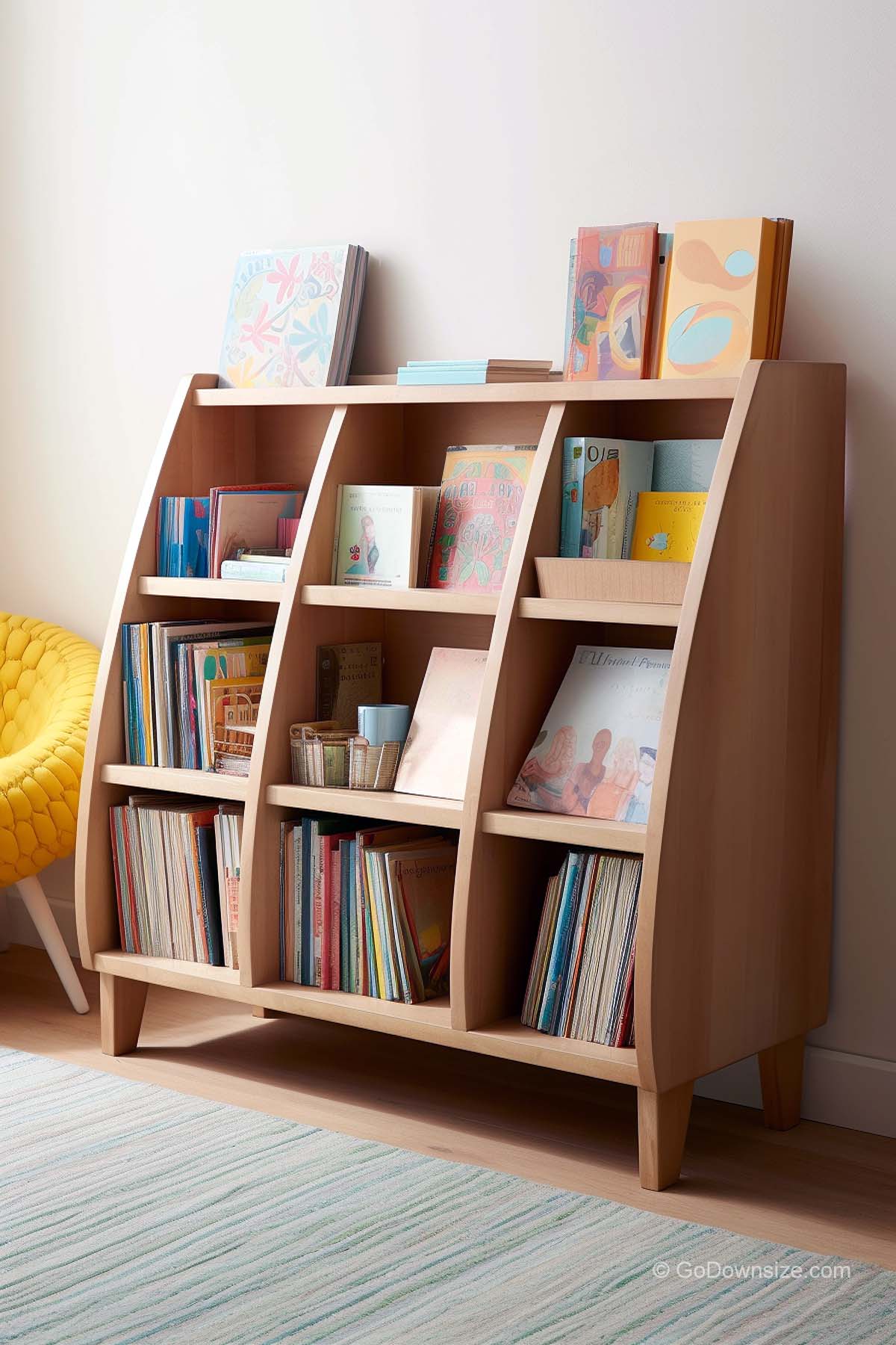 bookcase with arch opening