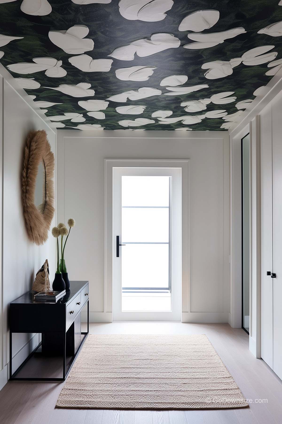 dark green and white wallpaper