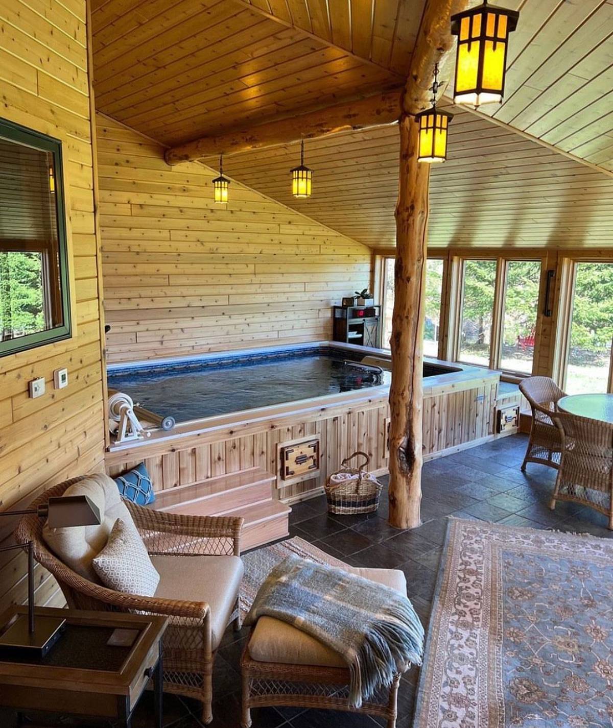farm-house style indoor pool