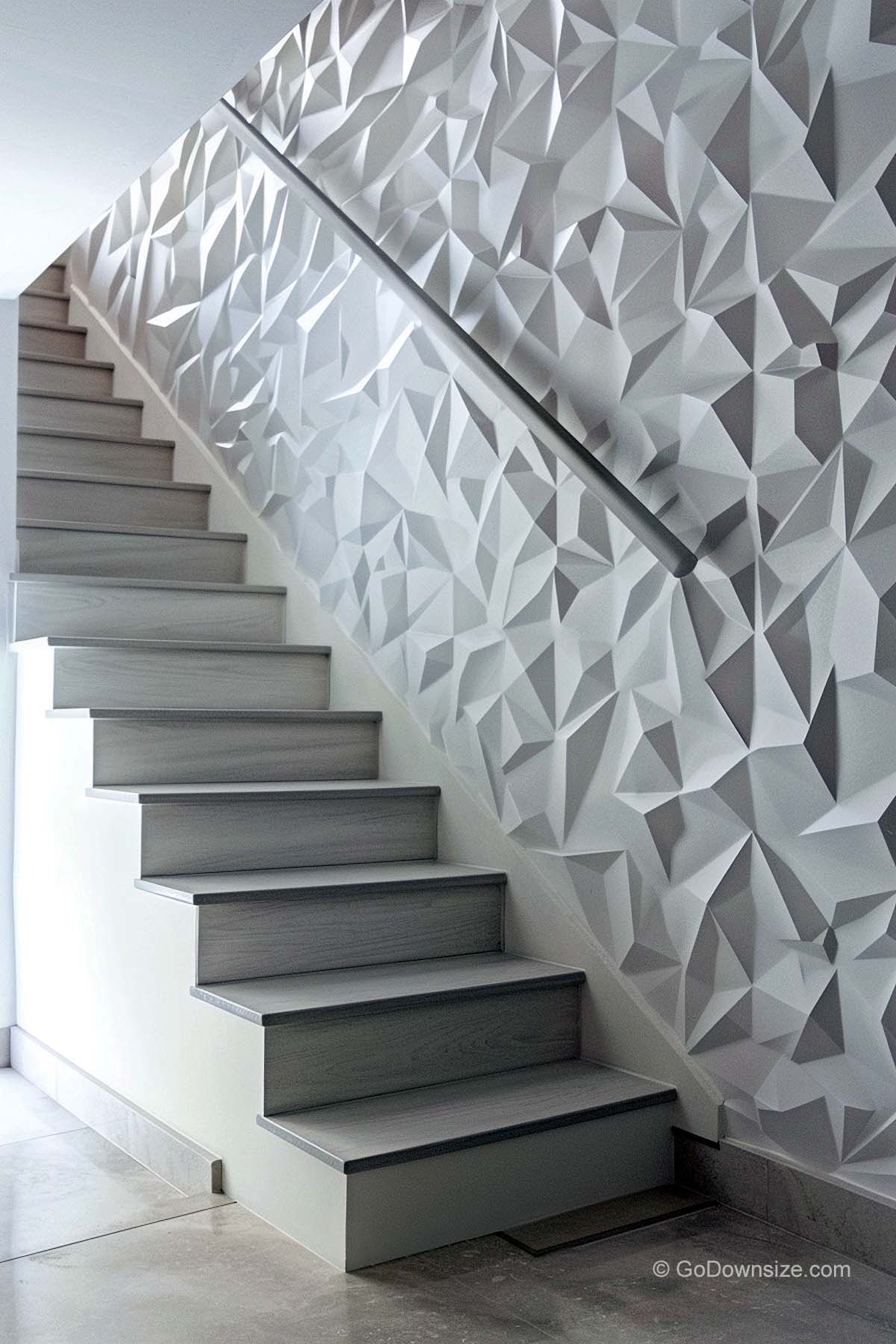 geometric 3D staircase wallpaper