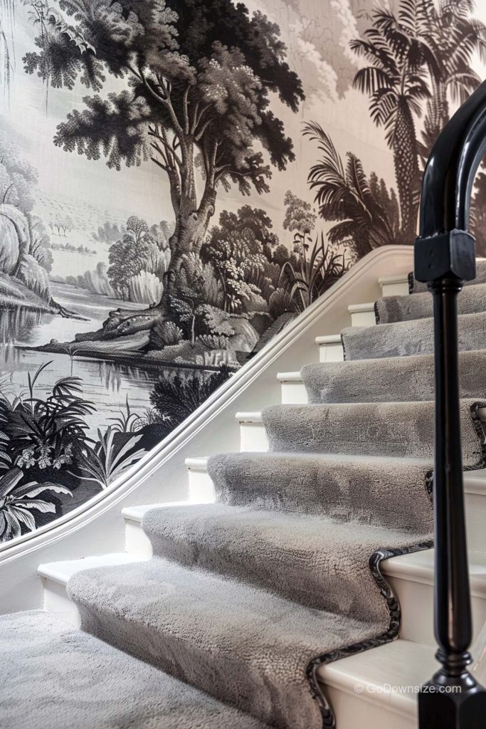 Wallpaper For Staircase Walls: 25 Beautiful Ideas | GoDownsize