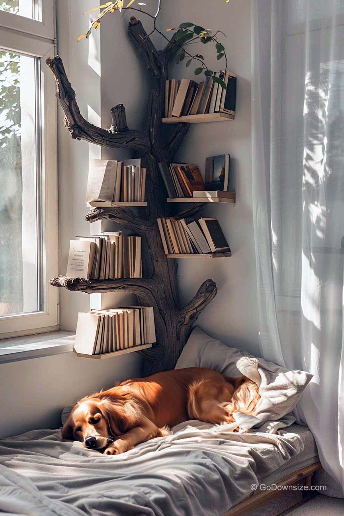 living tree with shelves