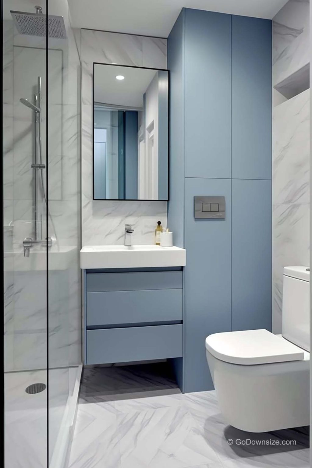 Blue Bathrooms: 26 Stylish Ideas for Small Spaces | GoDownsize