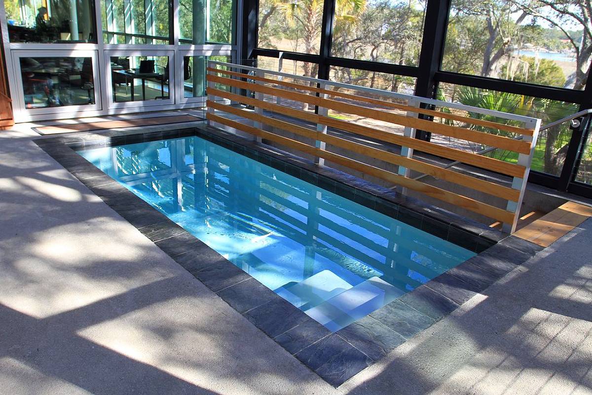 modern concrete pool
