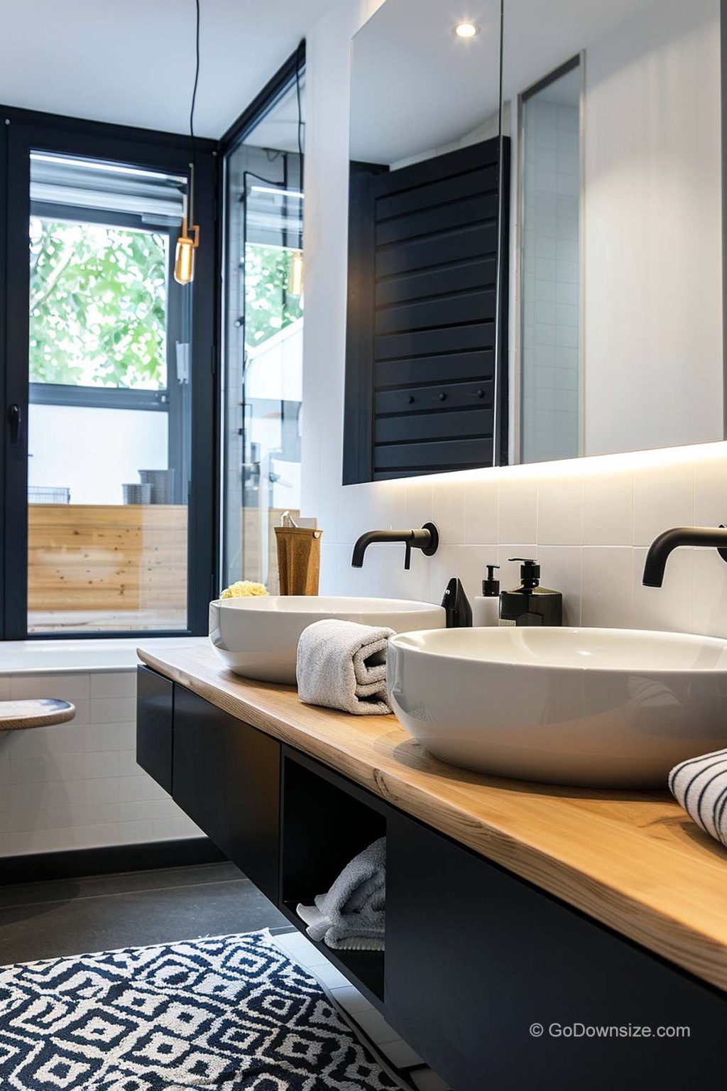 29 Small Black & White Bathrooms That Look Amazing | GoDownsize