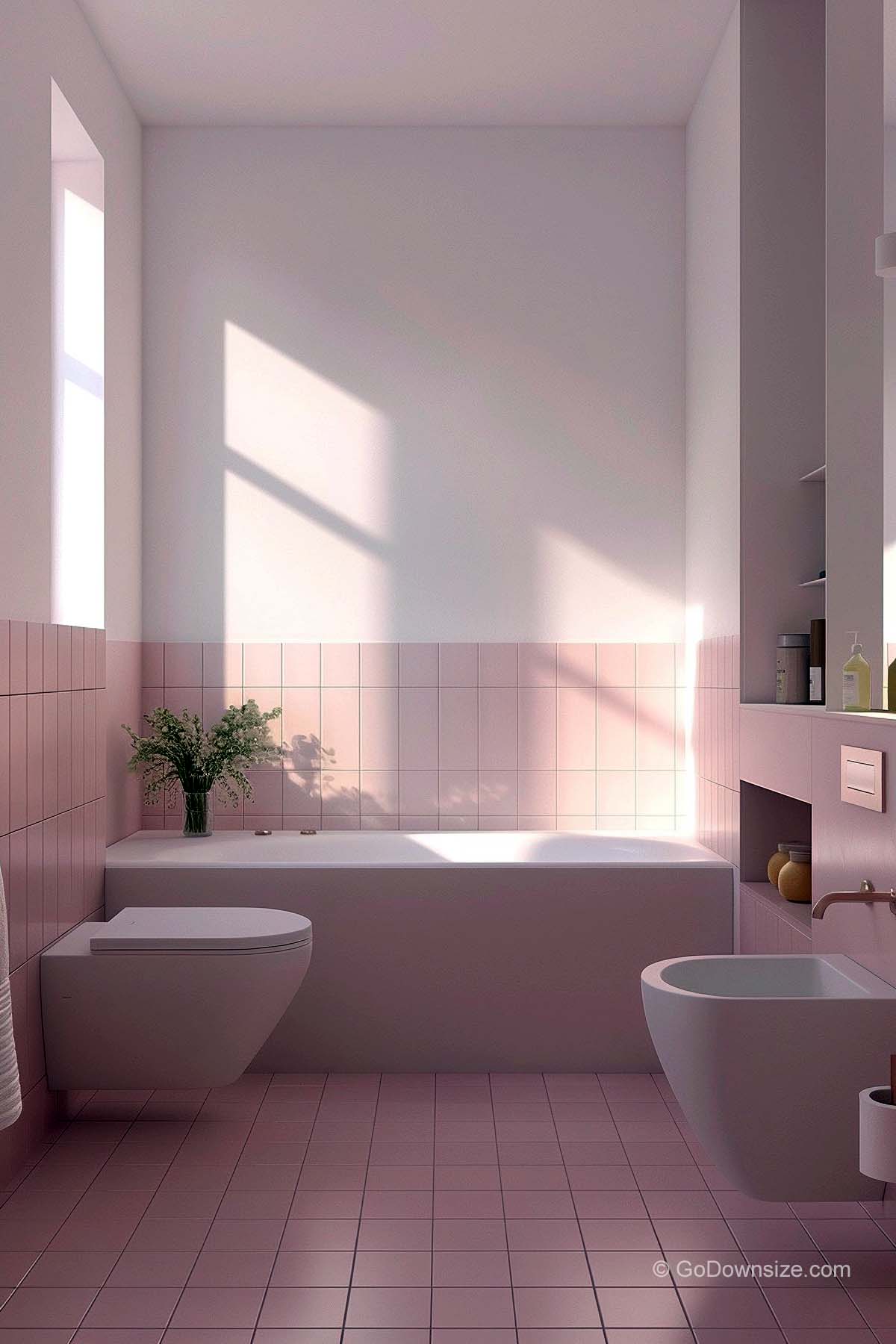 pink bathroom tiles