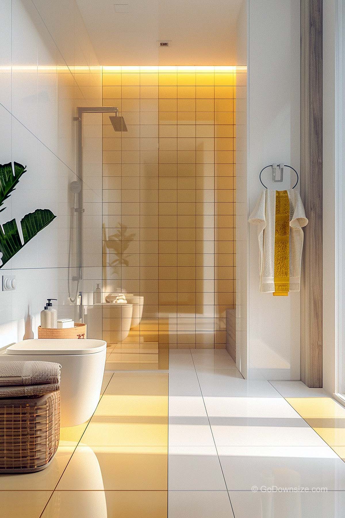 plain yellow and white floor tiles