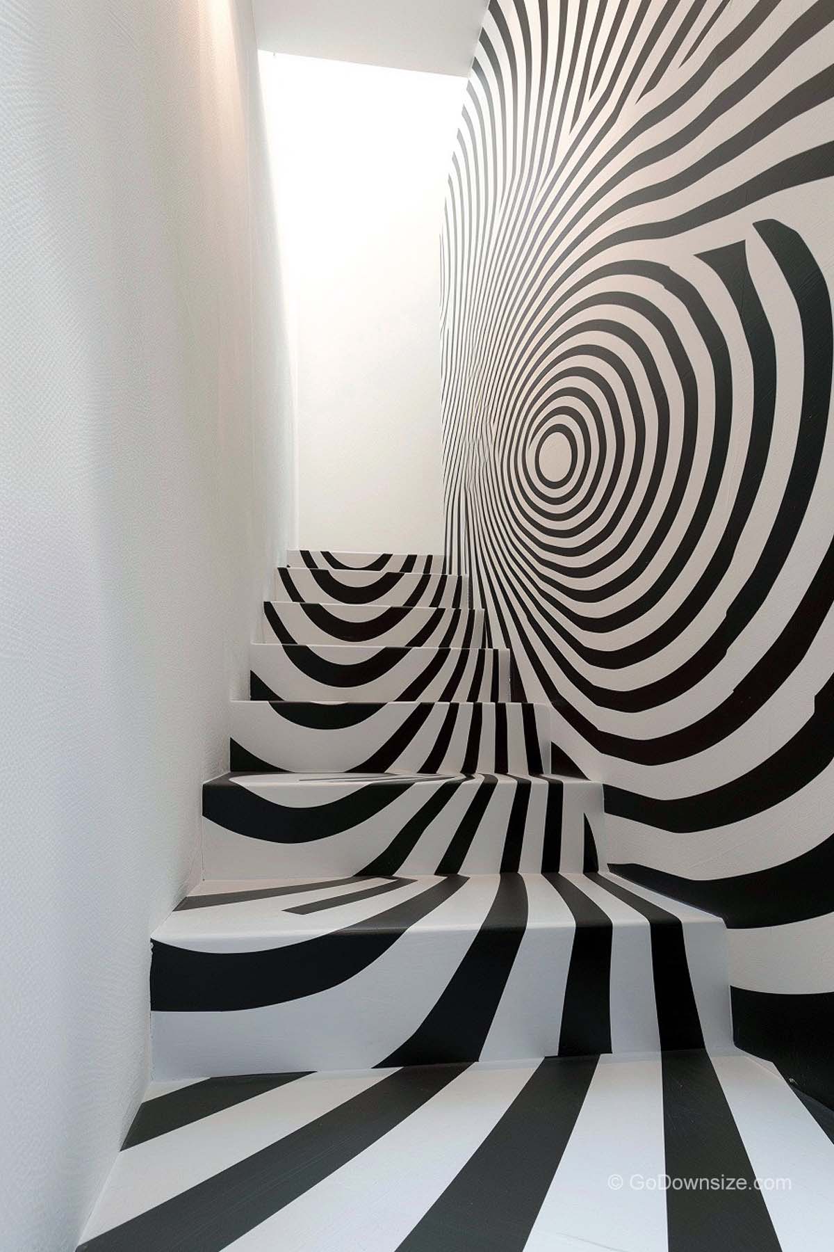 staircase hipnotic swirl wallpaper