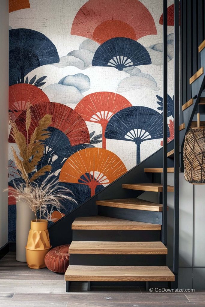 Wallpaper For Staircase Walls: 25 Beautiful Ideas | GoDownsize
