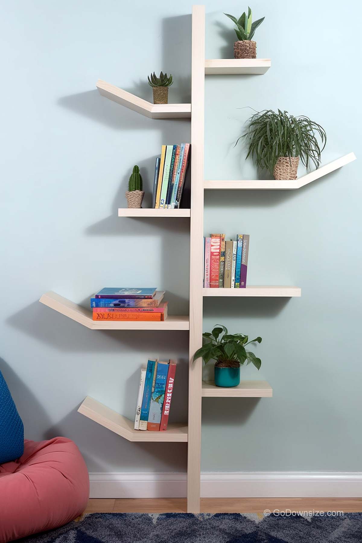 tiered wall shelves