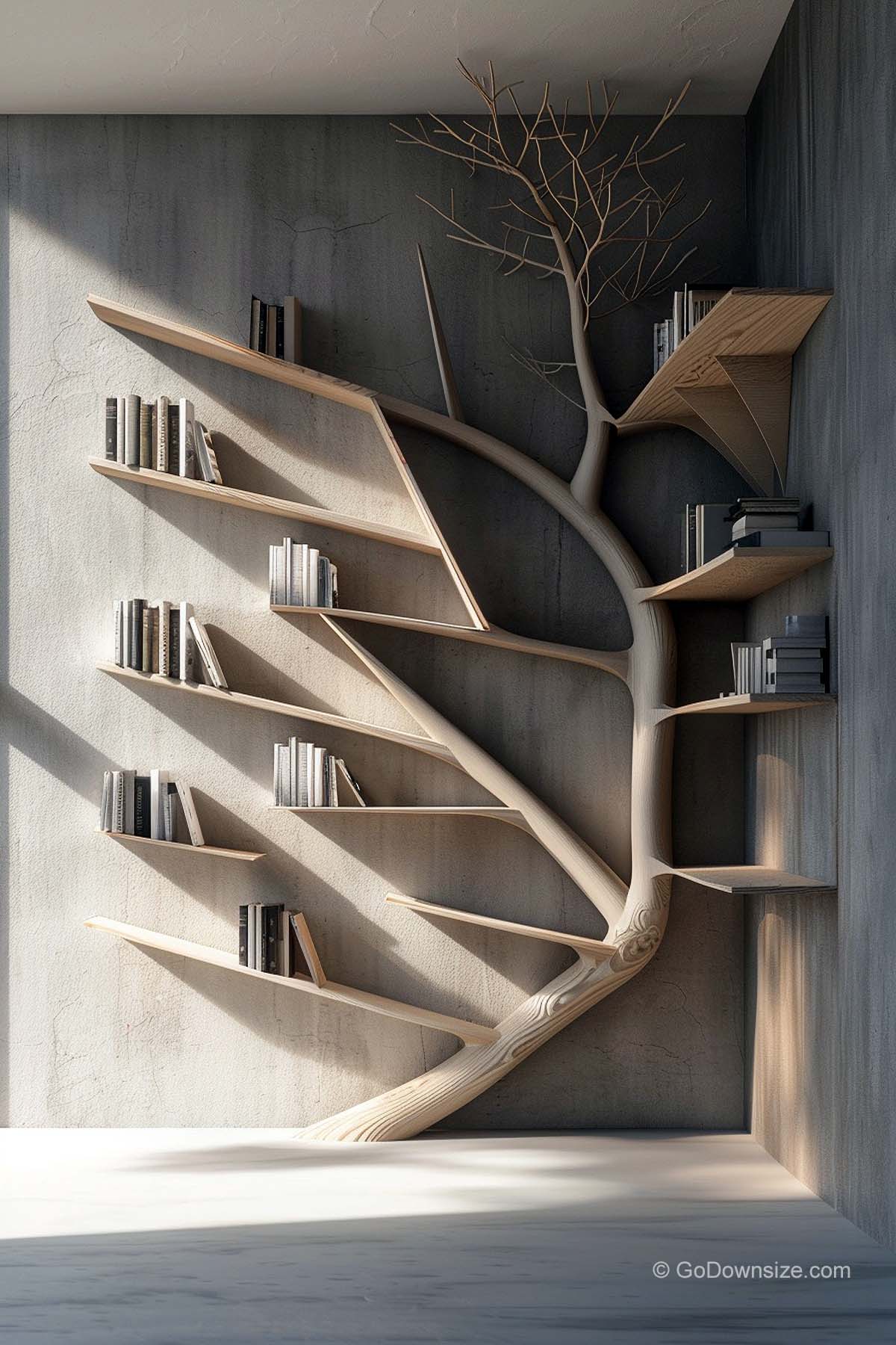 tree trunk shelves