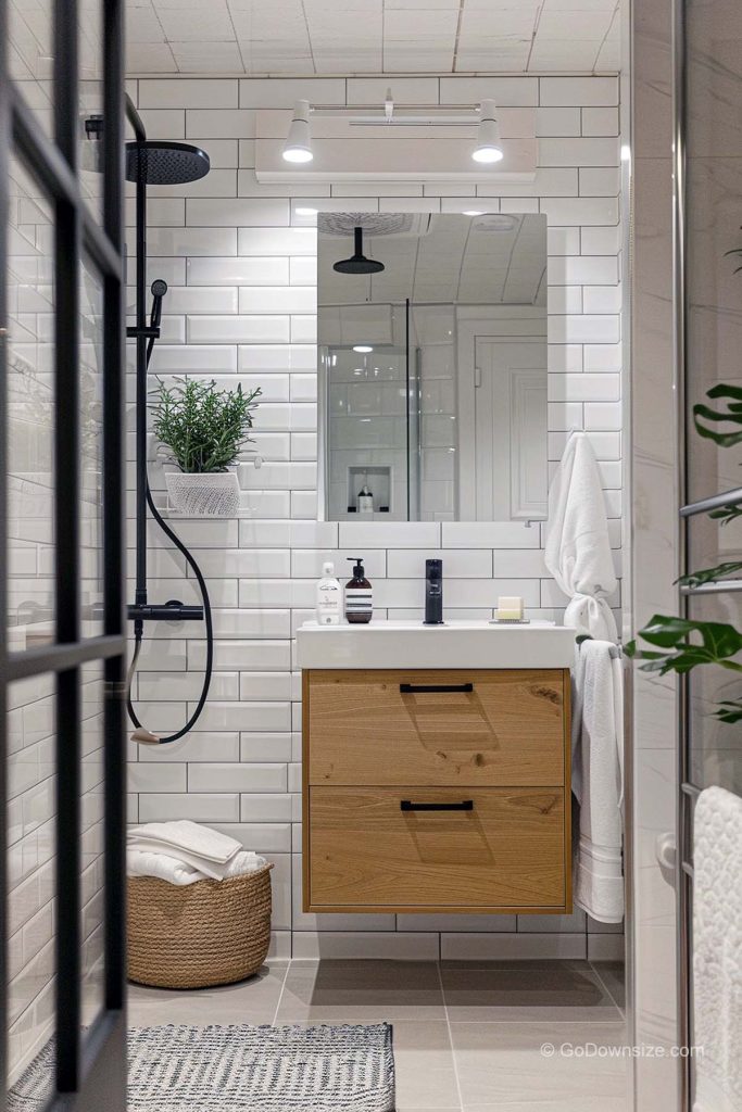 29 Small Black & White Bathrooms That Look Amazing | GoDownsize