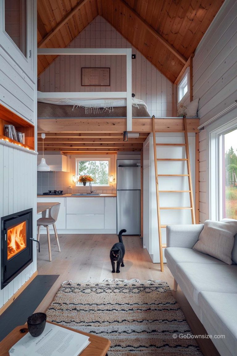 21 Tiny Houses With Fireplaces That Really Work | GoDownsize