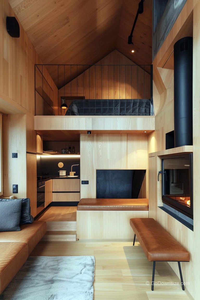21 Tiny Houses With Fireplaces That Really Work | GoDownsize