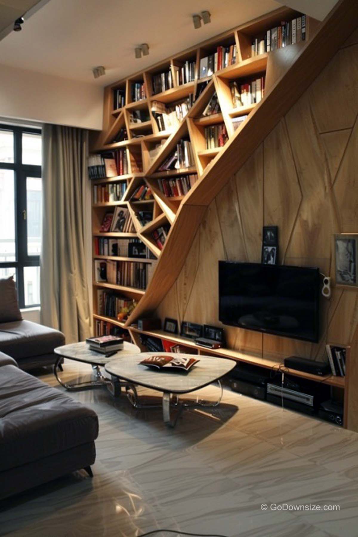 geometric bookshelves