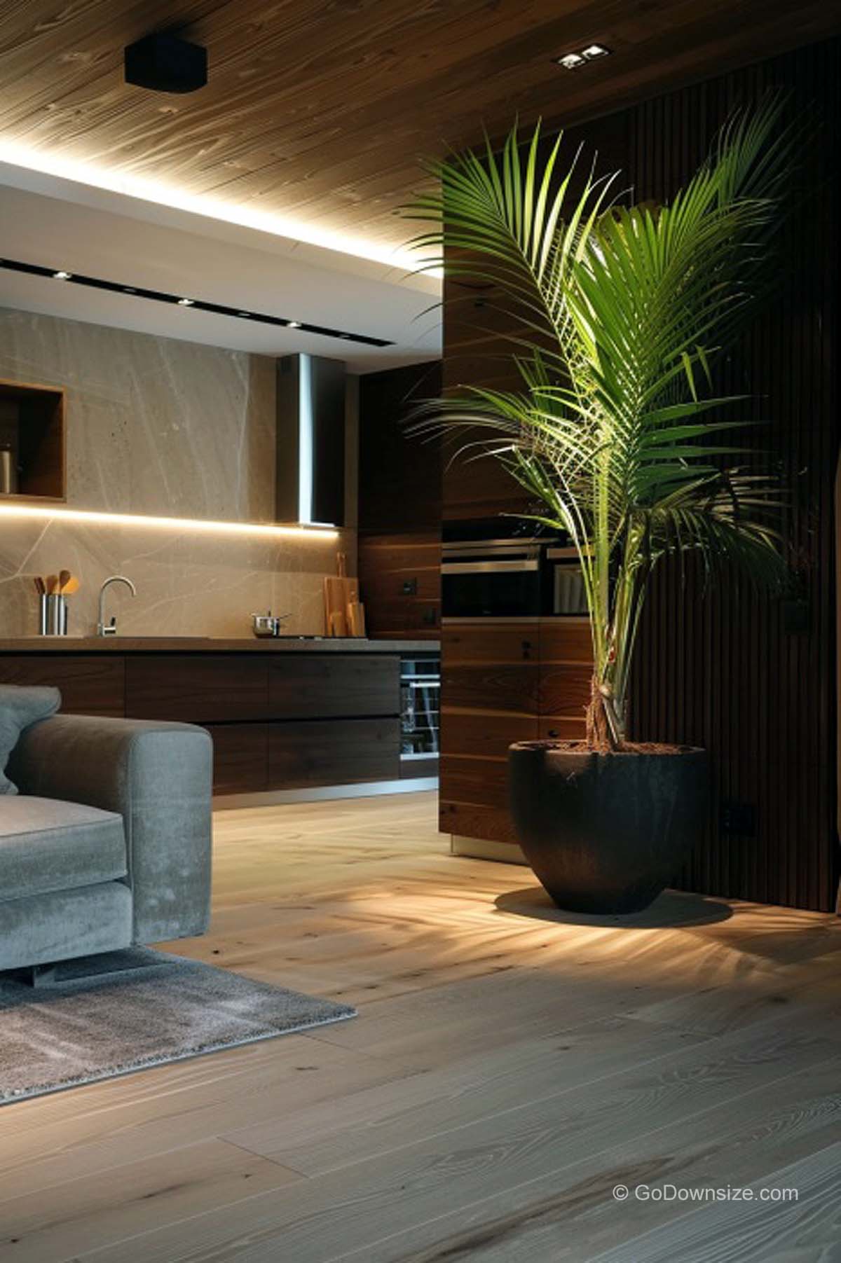 palm tree beside wooden slat