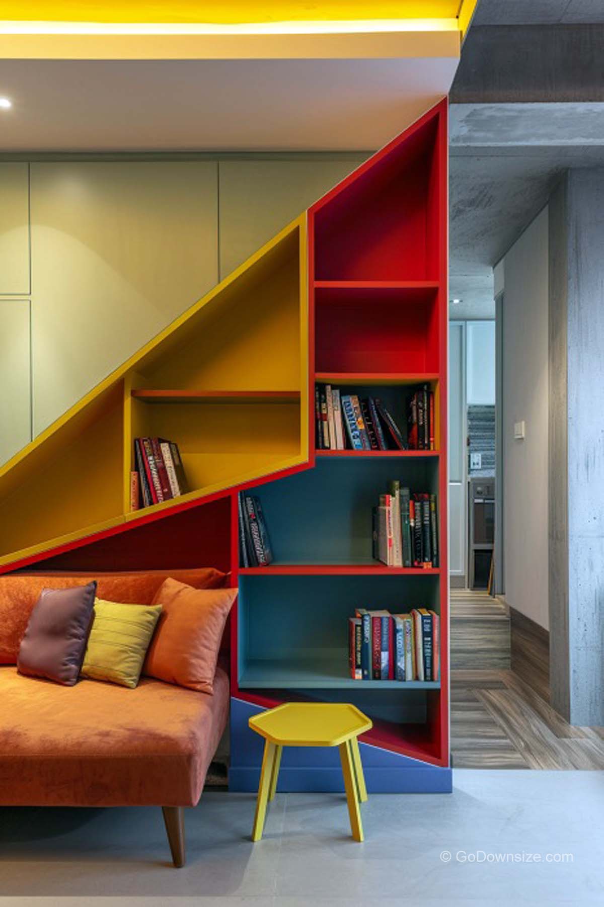 triangle bookshelves