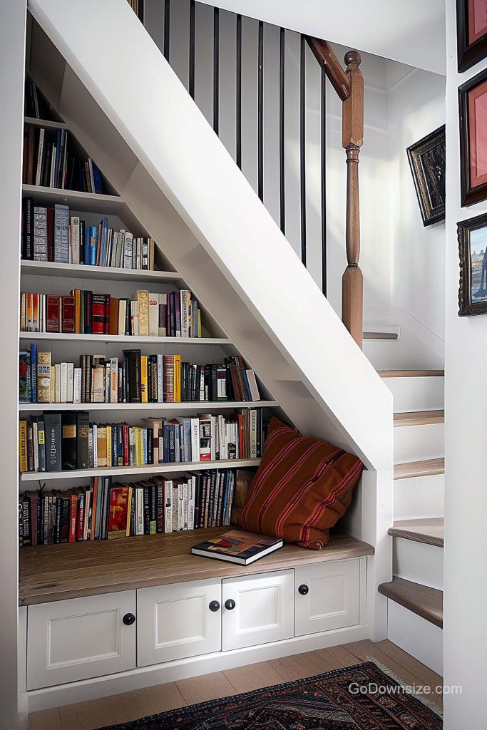 28 Under Stairs Bookshelves That Look Amazing GoDownsize 28 Under Stairs Bookshelves That Look Amazing GoDownsize