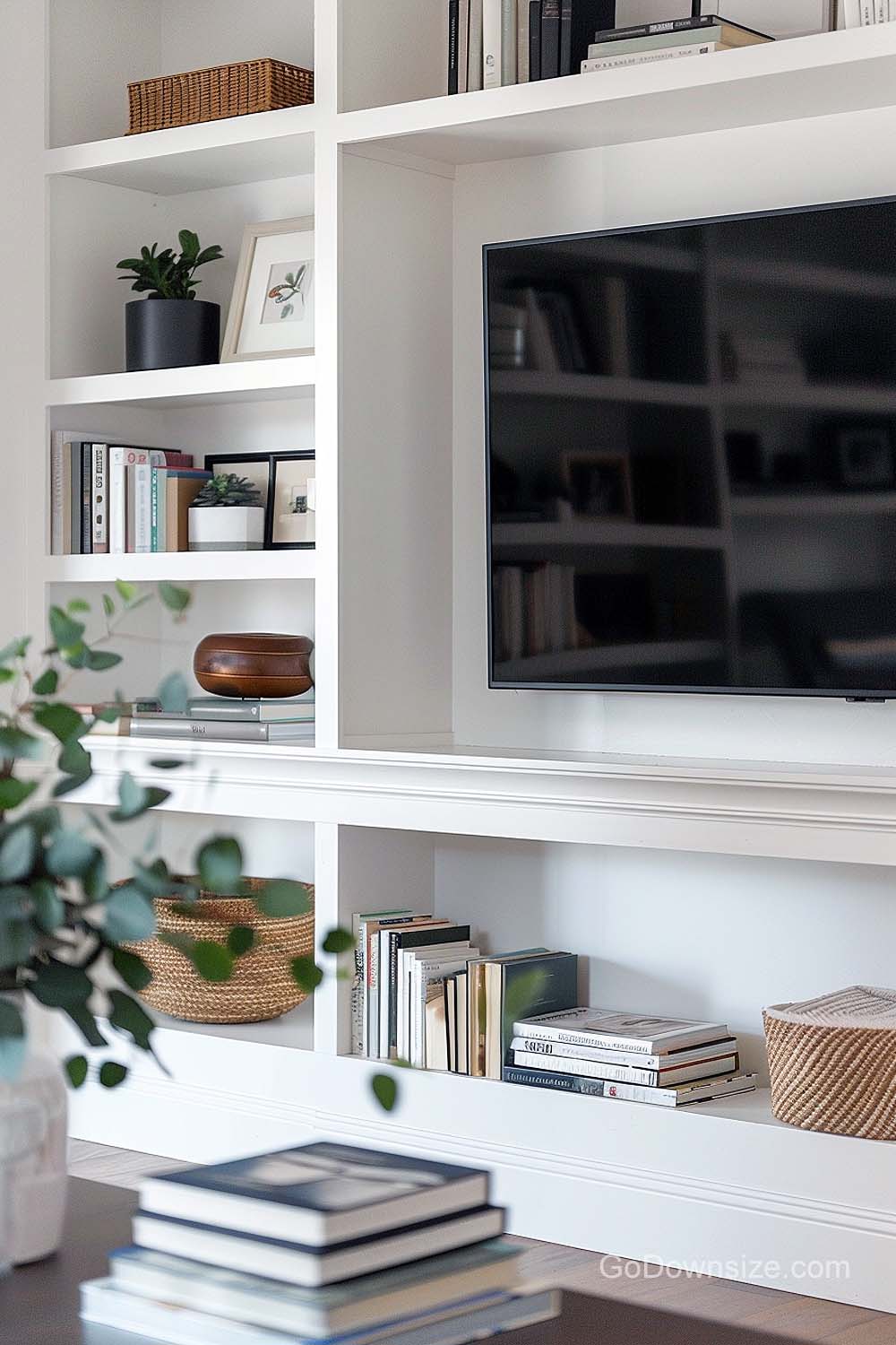 white TV setup