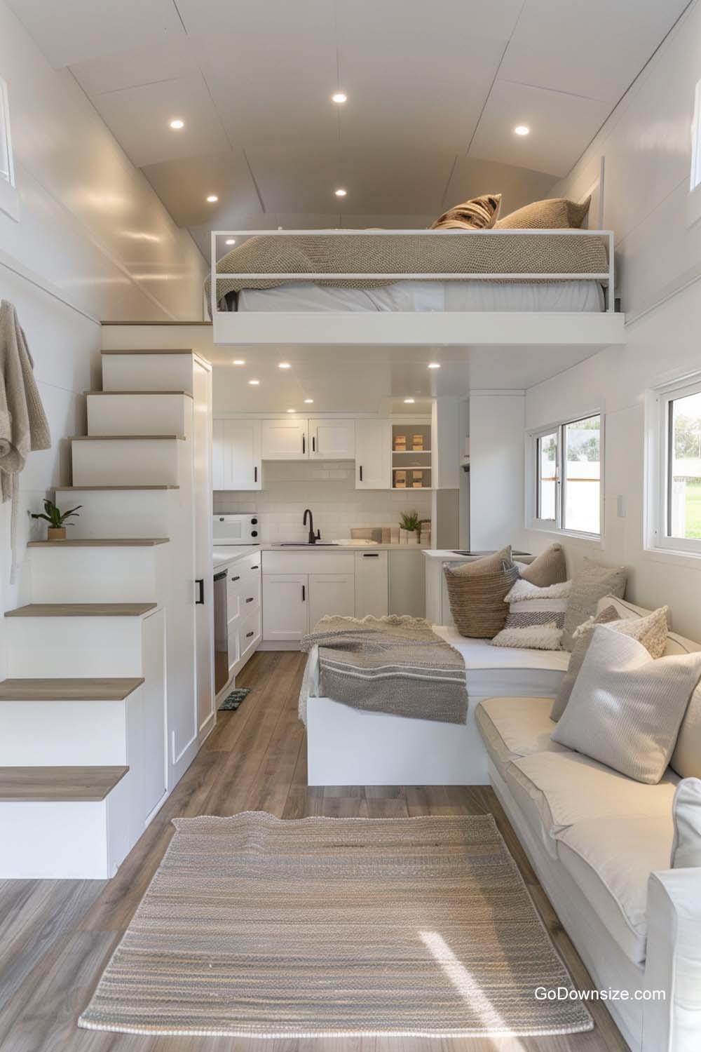 Kitchen And Day Bed Under Loft Bed